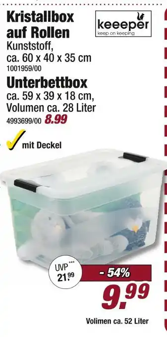 Poco Keeeper kristallbox auf rollen oder unterbettbox Angebot