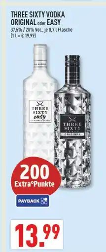 Marktkauf Three sixty vodka original Angebot