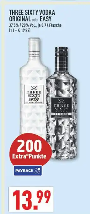 Marktkauf Three sixty vodka original Angebot