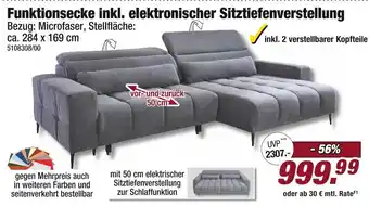 Poco Funktionsecke inkl. elektronischer sitztiefenverstellung Angebot