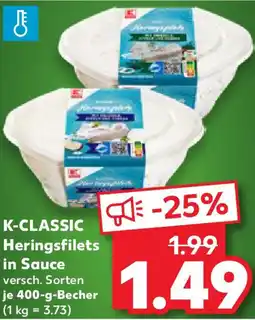 Kaufland K-CLASSIC Heringsfilets in Sauce Angebot