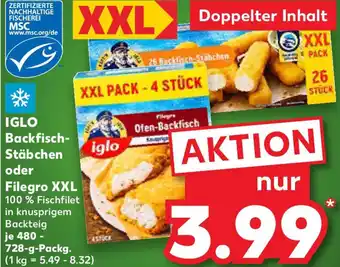 Kaufland IGLO Backfisch Stäbchen oder Filegro XXL Angebot