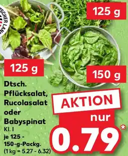 Kaufland Dtsch. Pflücksalat, Rucolasalat oder Babyspinat Angebot