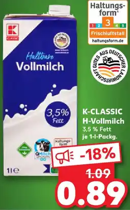 Kaufland K-CLASSIC H-Vollmilch Angebot