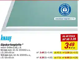 toom Baumarkt Knauf gipskartonplatte 9,5 mm stark Angebot