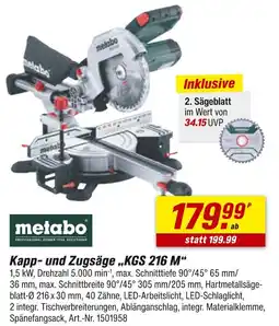 toom Baumarkt Metabo kapp- und zugsäge kgs 216 m Angebot