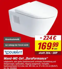 toom Baumarkt Duravit wand-wc-set „duraformance“ Angebot