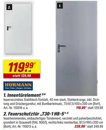 toom Baumarkt Hörmann innentürelement 3/4 Angebot