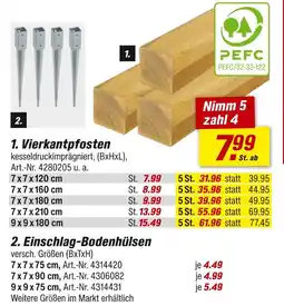 toom Baumarkt Vierkantpfosten Angebot