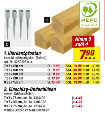 toom Baumarkt Vierkantpfosten Angebot