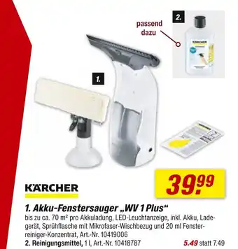 toom Baumarkt Kärcher akku-fenstersauger wv 1 plus Angebot