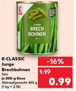 Kaufland K-CLASSIC Junge Brechbohnen Angebot
