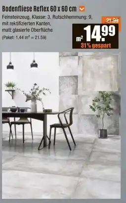 V Baumarkt Bodenfliese Reflex 60 x 60 cm Angebot