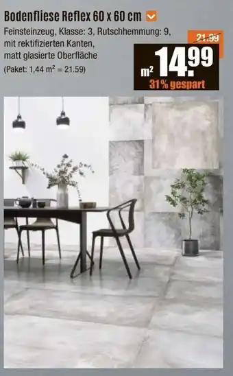 V Baumarkt Bodenfliese Reflex 60 x 60 cm Angebot