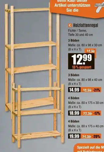 V Baumarkt Holzlattenregal Angebot