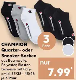 Kaufland CHAMPION Quarter- oder Sneaker-Socken Angebot
