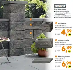 Globus Baumarkt PRIMASTER Gartenmauer 1 Halbstein Angebot