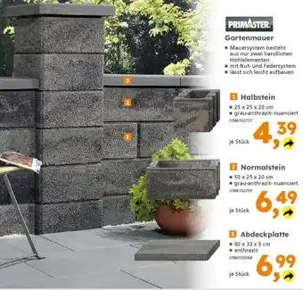 Globus Baumarkt PRIMASTER Gartenmauer 1 Halbstein Angebot