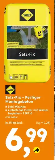 Globus Baumarkt SAKRET Setz-Fix - Fertiger Montagebeton Angebot