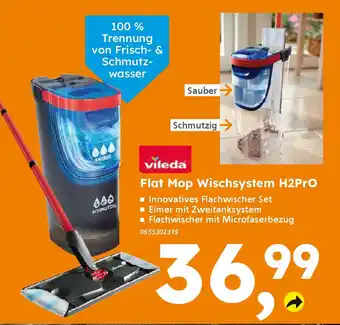 Globus Baumarkt vileda Flat Mop Wischsystem H2PrO Angebot