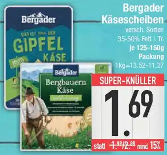 E-Center Bergader Käsescheiben Angebot
