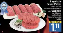 E-Center Bayerische Burger Patties oder Cevapcici Angebot