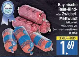 E-Center Bayerische Rein-Rind- oder Zwiebel Mettwurst Angebot