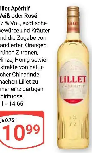 Globus Lillet apéritif weiß Angebot