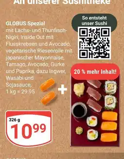 Globus Globus spezial mit lachs- und thunfisch-nigiri Angebot