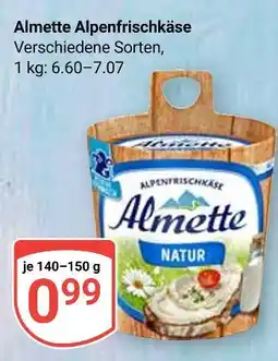 Globus Almette alpenfrischkäse natur Angebot