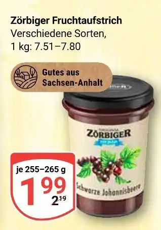 Globus Zörbiger fruchtaufstrich schwarze johannisbeere Angebot