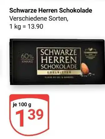 Globus Schwarze herren schokolade Angebot
