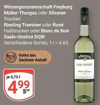 Globus Winzergenossenschaft freyburg müller-thurgau Angebot
