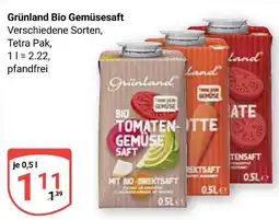 Globus Grünland bio gemüsesaft tomate Angebot