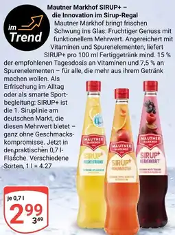 Globus Mautner markhof sirup+ muskelzitrone Angebot