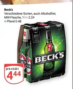 Globus Beck's verschiedene sorten, auch alkoholfrei Angebot