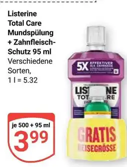 Globus Listerine total care mundspülung + zahnfleisch-schutz Angebot