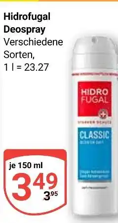 Globus Hidrofugal deospray classic Angebot