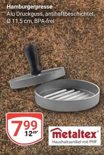 Globus Metaltex hamburgerpresse Angebot