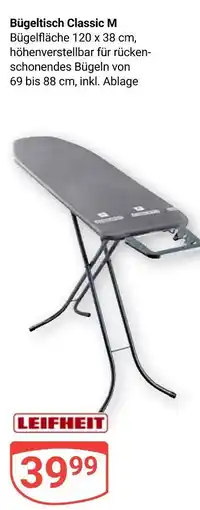 Globus Leifheit bügeltisch classic m Angebot