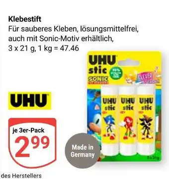 Globus Uhu klebestift Angebot