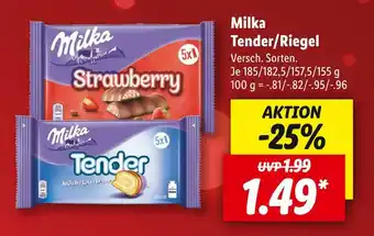 Lidl Milka tender/riegel Angebot