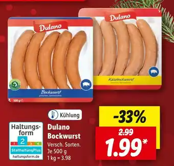 Lidl Dulano bockwurst Angebot