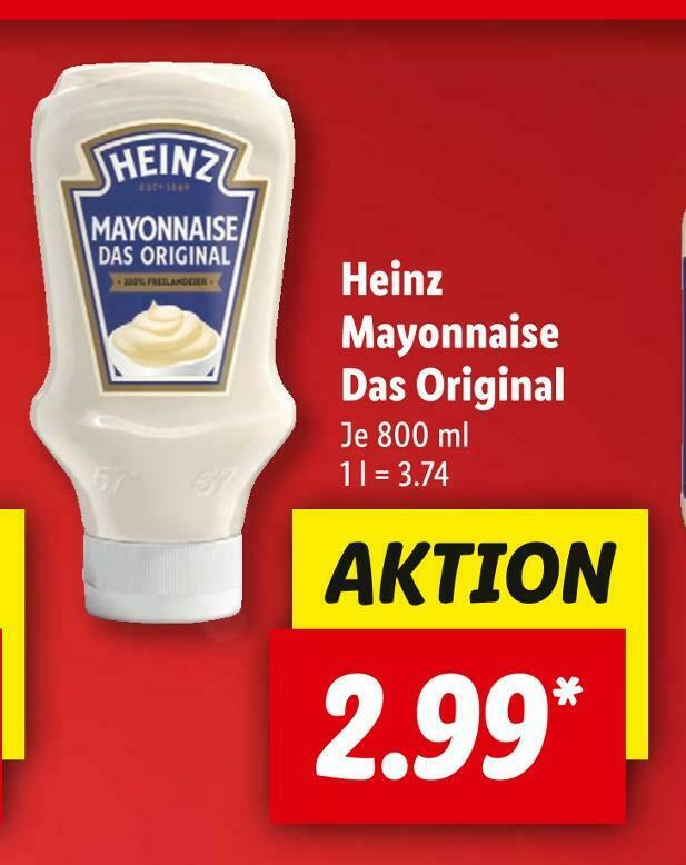 Heinz mayonnaise Angebot bei Lidl