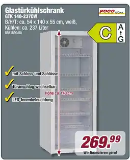 Poco Pocoline glastürkühlschrank gtk 140-237cw Angebot