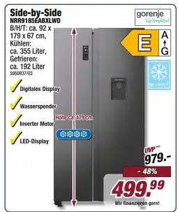 Poco Gorenje side-by-side nrr9185eabxlwd Angebot