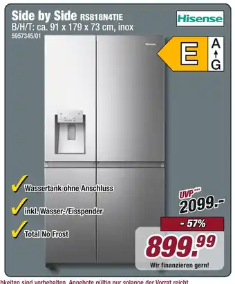 Poco Hisense side by side rs818n4tie Angebot