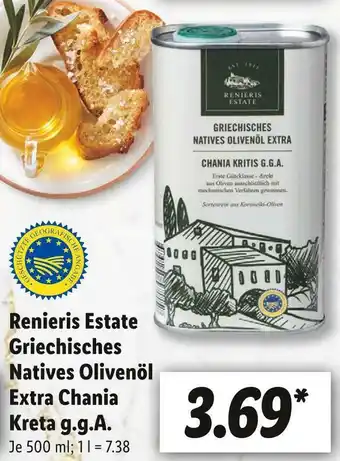 Lidl Renieris estate griechisches natives olivenöl Angebot