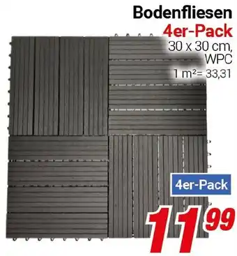 CENTERSHOP Bodenfliesen 4er-Pack Angebot