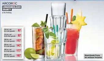 Handelshof ARCOROC LONGDRINKGLÄSER GRANITY Angebot